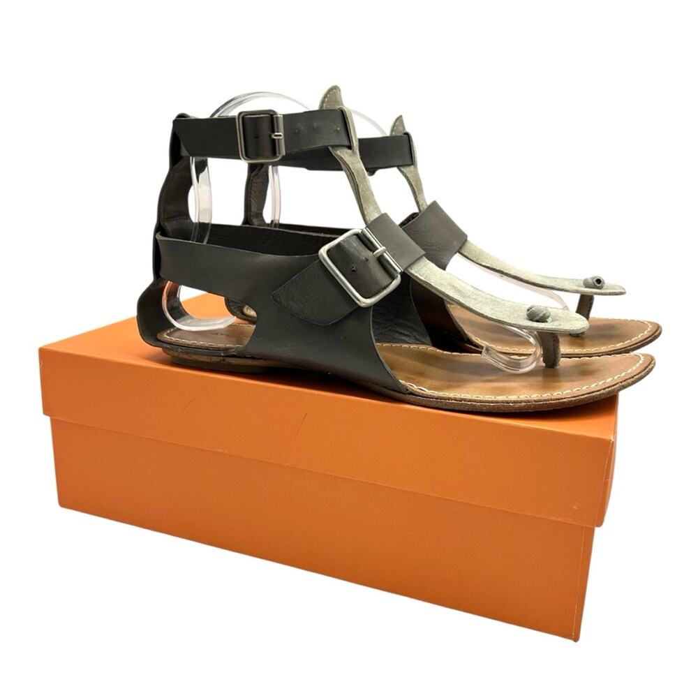 Attilio Giusti Leombruni Sandals Velour Stone EU39 = US Size 8.5 Made in Italy - Picture 9 of 12
